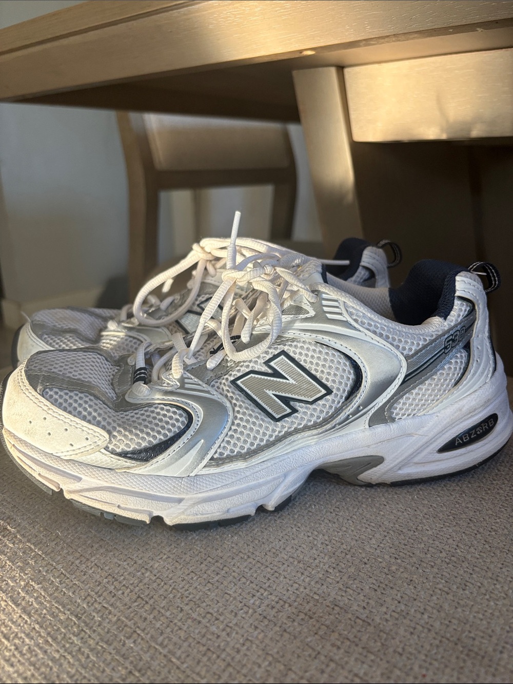 New Balance 530 MR530SG White Silver ABZORB Dad Sneakers Women’s 7.5 - Picture 3 of 8
